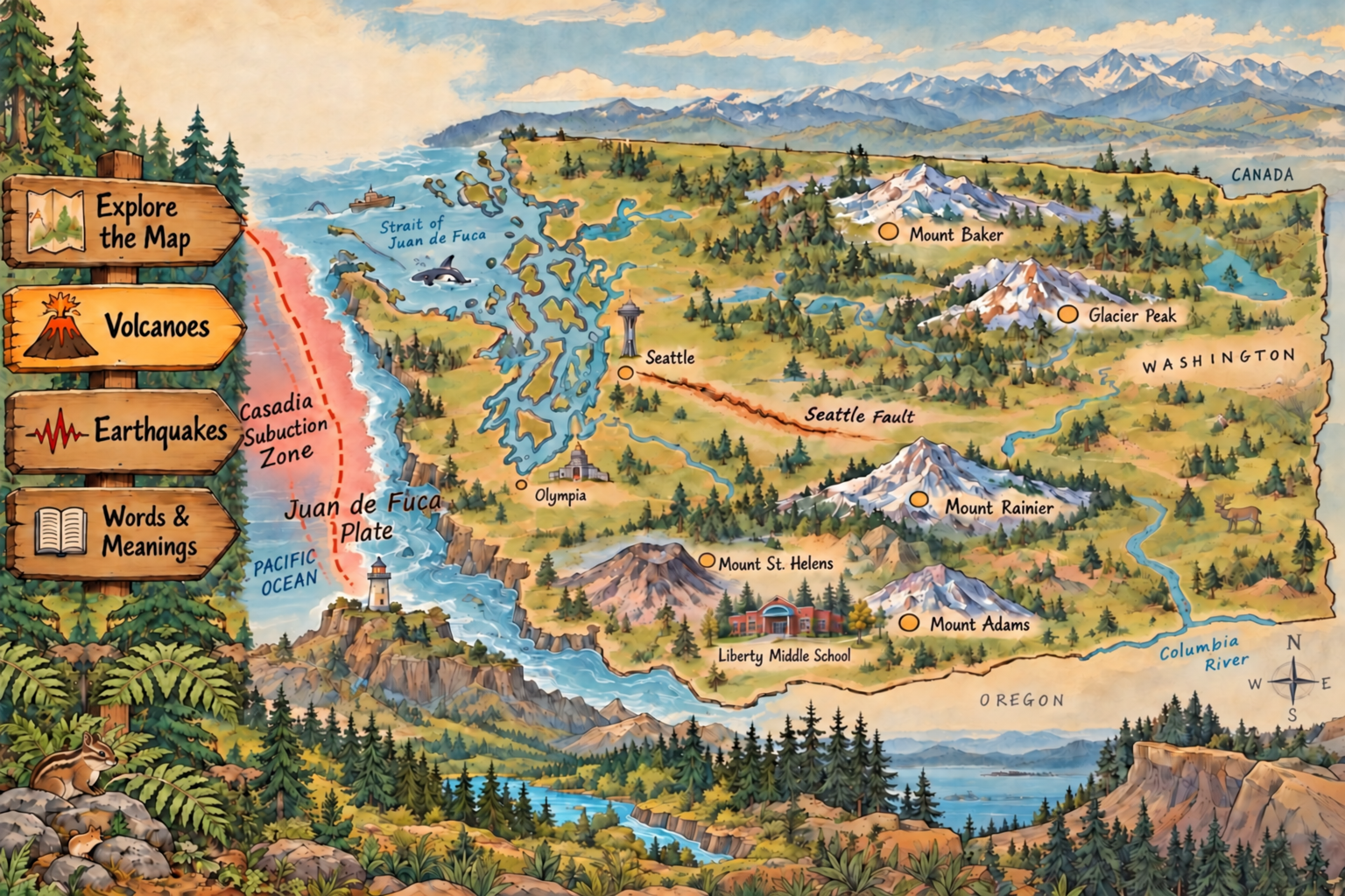 Preview of the illustrated Washington geology project